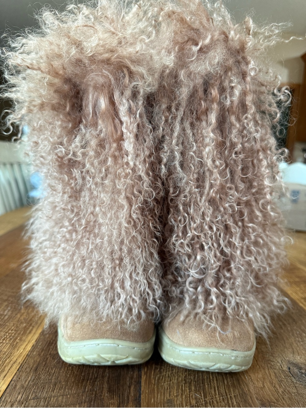 LN Vintage Original BearPaw Boetis Curly Lamb Fur & Sheepskin Boots Sz 8
